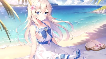 可爱清纯沙滩少女