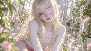 阳光花房金发美女