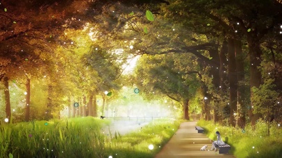 金秋阳光湖边公园