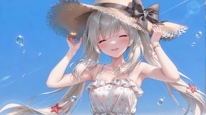 夏甜草帽少女