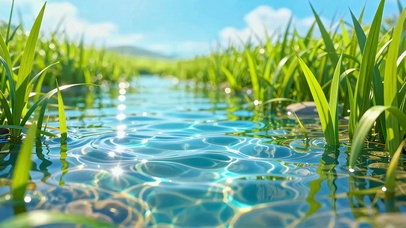 清溪碧草
