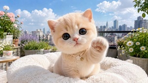 阳台超萌奶橘小奶猫