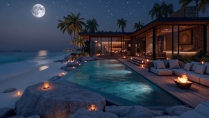 海边别墅夜