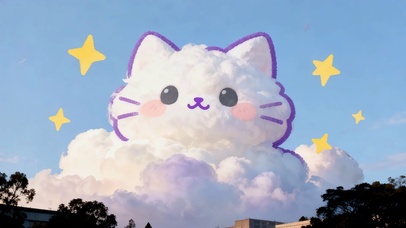 云猫星梦：萌系云朵猫咪小清新