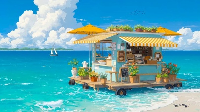 夏天海边小店