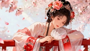 樱花树下古风美少女