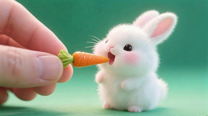 这也太萌了吧！-吃萝卜的小奶兔