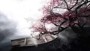 落花满悼，烟锁孤亭