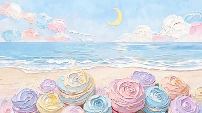油画海景