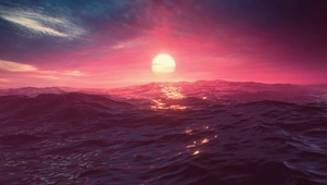 平静海面日落4K