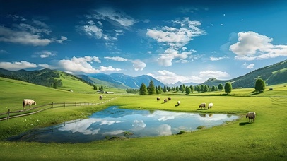 解压绿色ai壁纸