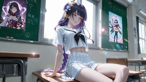 课桌JK美少女
