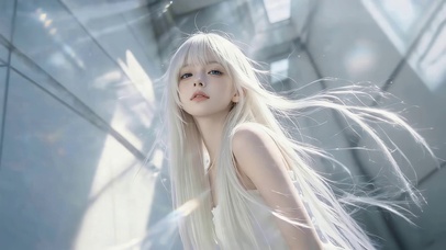 治愈白发女孩