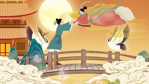 国潮风牛郎织女七夕情人节