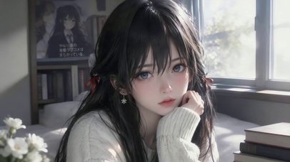 发呆的女孩
