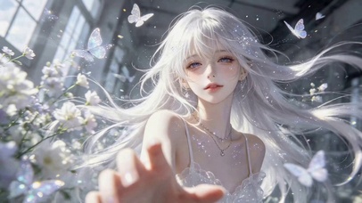 闪光银发蝴蝶美少女