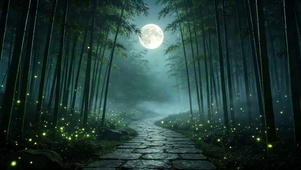 竹林月色