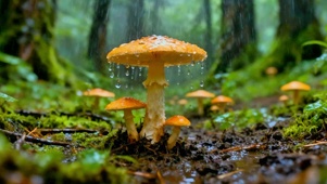 唯美治愈森林小雨4K