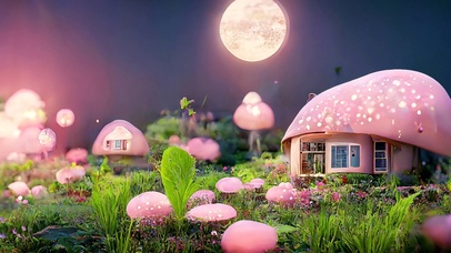 星空下的红蘑坊