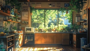 阳光清新小屋厨房