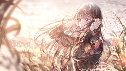 唯美芦苇荡少女