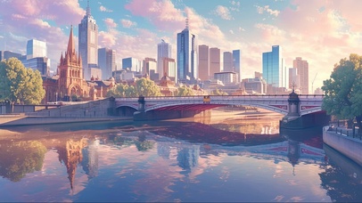 日出阳光都市河岸