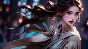 风中的长发美女
