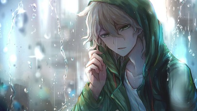 雨中少年