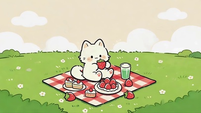 野餐的猫咪