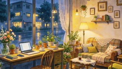 雨夜小房间