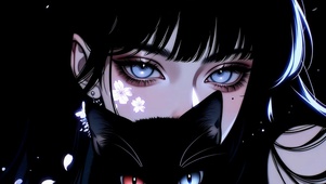 暗调魅惑少女和猫