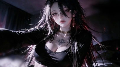 镜头前暗黑系少女