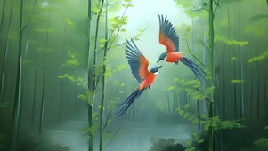 唯美治愈 花鸟树林