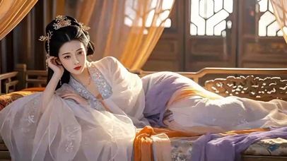 卧榻休息古风美女