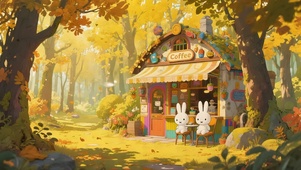 一座别具一格的森林咖啡馆