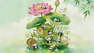 小清新熊猫小屋