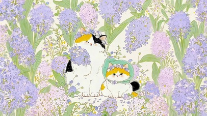 花丛里的猫咪