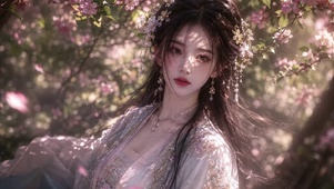 花瓣美女动态壁纸