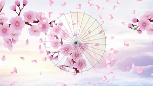 粉色古风油纸伞