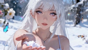 雪境白发少女