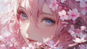 樱花少女插画