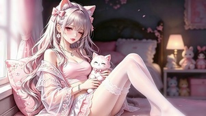 抱猫萝莉