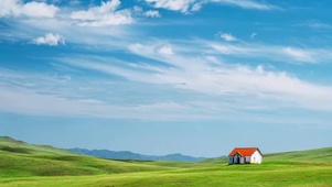 唯美的自然小屋风景