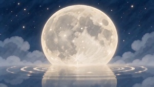 国风满月夜空