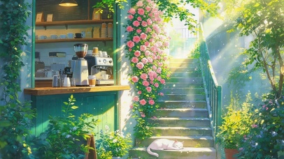 治愈鲜花咖啡屋