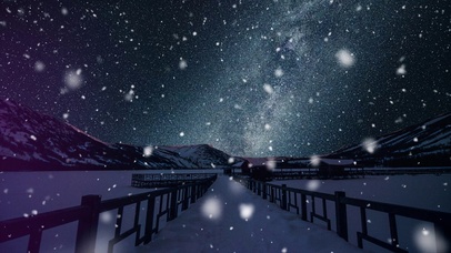 唯美雪花夜景