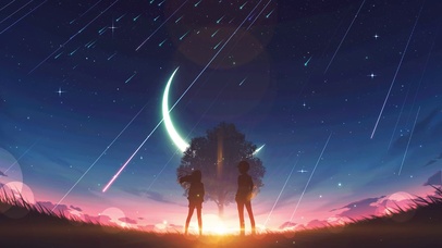 情侣星空插画