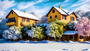 北欧冬季小屋