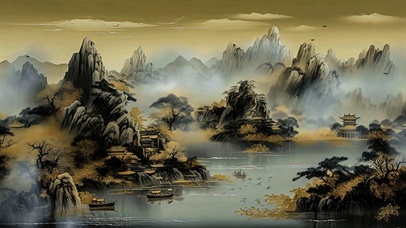 黑金古风AI壁纸