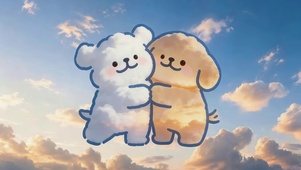 可爱云彩狗狗